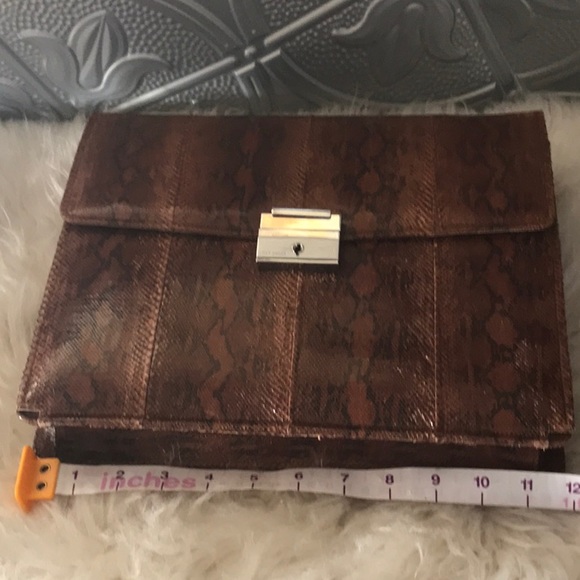 Vintage genuine snake skin briefcase purse 2 compartments - Picture 12 of 14